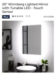Signature Hardware 20" Winnberg Lighted Mirror with Tunable LED - Touch Sensor