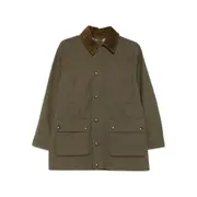 [Ralph Lauren] Ralph Lauren Corduroy-collar Flap-pocket Coat S GREEN