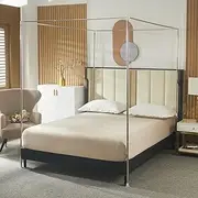 Beyeutao Stainless Steels Bed Canopy Frame W180 x L200 x H200 cm Super King Canopy Bed Frame Mosquito Net Frame Bed Curtains Frame Post Bracket Four Poster Frame Easy to Install