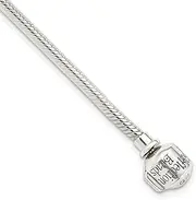 [JewelryWeb] 925 Sterling Silver Reflections Hinged Clasp Bead Bracelet 22 Centimeters Link-Bracelet for Women