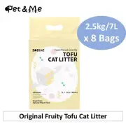 ZODIAC Original Fruity Tofu Cat Litter Absorbent Clumping Flushable 7L/2.5kg x8