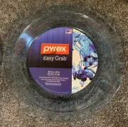 Pyrex Easy Grab 9.5 Glass Pie Pan Plate Flat Lot Fluted Dish Vintage Glas