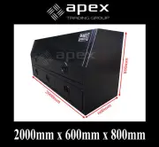 BRAND NEW 2MM TOOLBOX FLAT BLACK ALUMINIUM TOOL BOX-UTE TRUCK STORAGE-2068HDFPBL