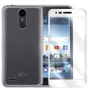 Shockproof White Screen Protector+Soft TPU Case for LG Tribute Dynasty SP200