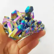 30g Natural Rainbow Aura Titanium Bismuth Quartz Crystal Cluster Healing Mineral