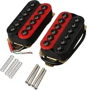Yibuy Red and Black Metal HOC-BK+RD TMB Double Coil Electric Guitar Humbucker Pickup Set for Humbucker Neck