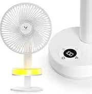 VENTY Clip Fan - White | Portable Cooling Fan with LED Light, Aromatherapy, 360° Rotation, and 10-Hour Battery Life | Sleek Design for Home, Office, or Travel