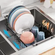 Expandable in Sink Dish Drying Rack - Adjustable Capacity (12.4''-17.1''L) Ov...