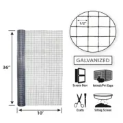 Garden Craft 113610 1/2 in. Mesh 19 ga. Steel Hardware Cloth 36 W in. x 10 L ft.