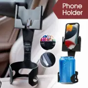2in1 Universal Car Cup Holder Bottle Coffee Stand Cradle 360° Phone GPS Mount AU