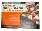Kabob Rack& Skewers Charcoal Companion Set of (6) 13" Long w/Folding Rack New