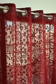 New 2 Piece Door Curtain Set - 9 feet Maroon