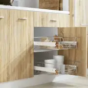 Pull-Out Wire Baskets 2 pcs Silver 500 mm Kitchen Storage Organizer Home U 50480