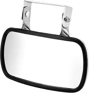 QWORK Stainless Steel Convex Mirror, Over Door Rectangular U-Bracket Rearview Mirror for Tractors, Forklifts, Trucks