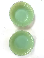 2 Vintage Anchor Hocking Green Jade-ite (Jadite) Shell 5" Berry / Desert Bowl