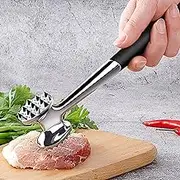 Dual-Side Mallet with Comfortable-Grip Handle for Kitchen, Heavy Duty Pounder for Tenderizing Steak, Beef, Chicken and Conch, Meat Tenderizer Hammer.