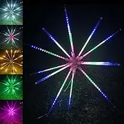 Christmas 640 LED Burst Star Fireworks Animated Waterflow Effect 100cm Diameter Height Adjustable