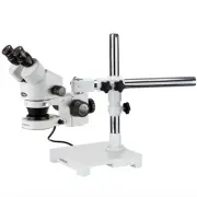 AmScope 7X-90X Stereo Zoom Microscope on Boom Stand with 80 LED Ring Light