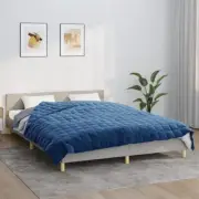 vidaXL Weighted Blanket Blue Polyester Large Weighted Blanket Square