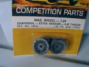 1/24 Cox #14033 Chaparral magnesium extra narrow slot car wheels 5-40 thread EB