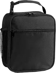 Reusable Lunch Bag for Men Women, Insulated Lunch Box, Adults Cooler Bento Box, Portable Leakproof Lunch Tote, Tough & Spacious Large Capacity Lunch Box with Handle for Work School Picnic (Black)