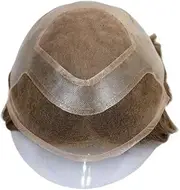 Herren Perücken Men's Toupee Mono Lace Top with PU Around Hair Toupee 8x10" Hair Male Prosthesis Natural Human Hair Replacement System Men's Wigs（30mm Wave） Perücke Herren