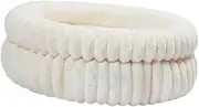 ＫＬＫＣＭＳ Round Dog Bed Pet Self Warming Bed Soft Autumn Winter Kennel, Snooze Dog Cushion Pet Cat Nest for Puppy Poodle Chihuahua, Beige 60cmx60cmx20cm