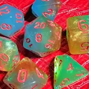 Ethereal Emberglow Dice Set Poly RPG DnD Dungeons Dragons AD&D Pathfinder d20