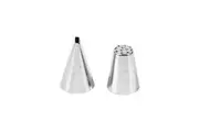 2pc Wilton Stainless Steel #47 Basket & #233 Multi-Opening Piping Tip Set Silver
