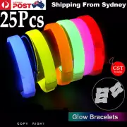 25x Mixed Colour Glow Sticks Bracelets Party Concert Glowsticks Glow in the dark