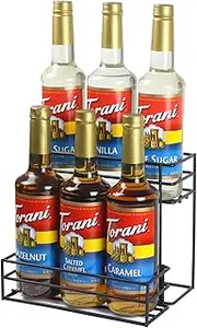 DEVIER Coffee Syrup Organizer(6 Bottle Capacity),Coffee Syrup Rack for Coffee Bar,Kitchen.Small Wine Rack for Bar,Family,Storage for Syrup, Wine, Dressing