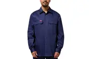Hard Yakka Mens Open Front Cotton Drill Work Shirt Y07500 - Navy
