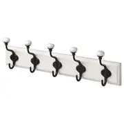 LANDKRABBA rack with 5 hooks, white, 50 cm