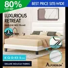ALFORDSON Bed Frame Queen Double King Single Size Upholstered Base White Boucle