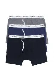 [Bonds] Bonds Men's Guyfront Mid Trunk 3 Pack Size: 3XL, Aussie Cotton, Moisture-Wicking 3XL Multicolor
