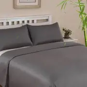 LINENOVA 100% Bamboo Pillow cases Slip Cover Pillowcase - Charcoal Single