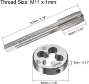 M11×1 HSS Metric Tap And Die Set,Thread Tap + Round Die Right Hand HSS Taper