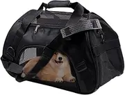 Dog Travel Carrier | Foldable Dog Travel Carrier Transport | Breathable Soft Sided Carrying Case with Adjustable Shoulder Strap for Puppy Kitten Small Breeds