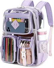 [CUAWBAPF] Clear Backpack - Durable PVC Transparent School Bag, Suitable for School and Stadium Use, 20-35L Large Capacity, Cushioned Shoulder Straps, Unisex, Outdoor Sports and Trendy Item