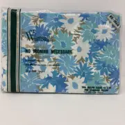 2 Vintage Wamsutta Superlin Pillowcases Blue Flowers Flower Power Standard NIP