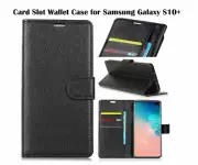 For Samsung Galaxy S10+ Card Slot Wallet PU Leather Cover Case