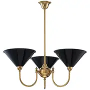 Brass Mabel 3 Lights Pendants Black Ashford Metal Shade Upwards Period Lighting Luke Edwardian Inspirations