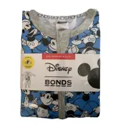 BONDS SIZE 00~DISNEY BLUE MICKEY MANIA ZIPPY WONDERSUIT~Brand New 3-6m