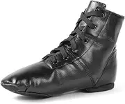 [missfiona] Jazz Dance Shoes Women's Jazz Shoes Dance Boots Canvas Ballroom Dance Flat, Black