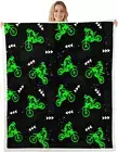 Boys Dirt Bike Fleece Throw Blanket Cool Sports Sherpa Blanket for Kids Boys