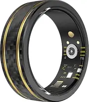 Smart Ring Heart Rate Monitor Blood Pressure Ring Sleep Tracker Blood Oxygen Fitness Tracker Pedometer Step Counter Calories Fitness Ring Waterproof Health Smart Rings for Men Women Carbon Fiber Ring