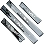 Stainless Door Sill Protector Kick Plate Entry Guard Kit for Nissan X-Trail T33 Qashqai J12 e-Power Ariya EV 2024 Interior Accessory (Black e-Power Text)