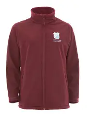 Full Zip Maroon Soft Shell Jacket With Emb