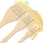 3 Pcs Hake Brushes Flat Watercolor Brushes Artist Painting Brushes Soft Sheep Hair Brushes for Ceramic Pottery Paint Painting White