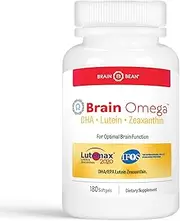 Brain Omega | for Longevity and Heart Health | 460 mg DHA and 90 mg EPA with Lutein and Zeaxanthin | 90 Servings